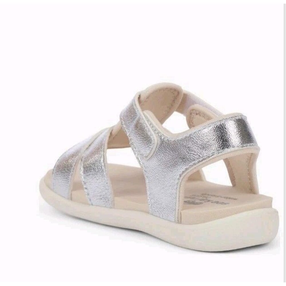 See Kai Run Basics Toddler Logan T-Strap Unisex Sandals Silver - Picture 2 of 6